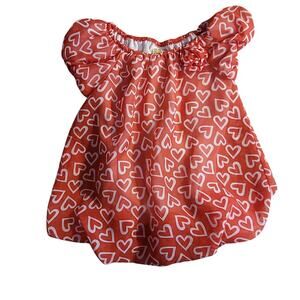 Healthtex Girls Dress 2T Red White Heart Print Balloon Hem Valentine’s Day